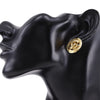Chanel CC Gold Plated Round Clip On Earrings Secondhand