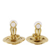 Chanel CC Gold Plated Round Clip On Earrings Secondhand