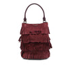 Burberry Prorsum Suede Tiered Fringe Bucket Bag Secondhand