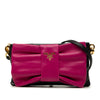 Prada Bicolor Nappa Fiocco Bow Clutch on Strap Secondhand