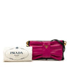 Prada Bicolor Nappa Fiocco Bow Clutch on Strap Secondhand