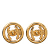 Chanel CC Gold Plated Turn Lock Clip On Earrings Secondhand