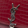 Secondhand Saint Laurent Medium Croc Embossed Leather Monogram Kate Tassel Crossbody