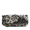 Burberry Leopard Printed Calf Hair Fold Over Clutch with Strap Secondhand