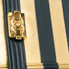 Chanel Paris New York Metallic Lambskin Striped North South Boy Flap Secondhand