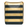 Chanel Paris New York Metallic Lambskin Striped North South Boy Flap Secondhand