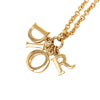 Dior Gold Plated Logo Pendant Necklace Secondhand