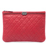 Chanel Medium Quilted Lambskin Chain Boy O Case Clutch Secondhand