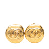 Chanel CC Gold Plated Round Clip On Earrings Secondhand