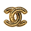 Chanel Gold Plated CC Quilted Brooch Secondhand