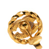 Chanel CC Gold Plated Strass Round Rope Clip On Earrings Secondhand