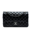 Chanel Medium Classic Crinkled Patent Double Flap Secondhand