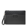 Gucci GG Supreme and Calfskin Cut Out Interlocking G Clutch Secondhand