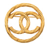 Chanel CC Gold Plated Round Rope Brooch Secondhand