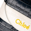 Chloé Tricolor Croc Embossed Leather Aby Lock Satchel Secondhand