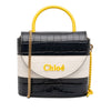 Chloé Tricolor Croc Embossed Leather Aby Lock Satchel Secondhand