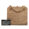 Chanel CC Quilted Suede Kiss Lock Handbag Secondhand