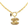 Chanel Gold Plated CC Quilted Pendant Necklace Secondhand