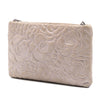 Chanel Embossed Metallic Lambskin Camellia Chain Pochette Secondhand