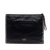 Valentino Large Leather Rockstud Clutch Secondhand