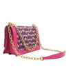 Miu Miu MM Paris Emiuticon Jacquard and Croc Embossed Patent Crystal Chain Crossbody Secondhand