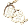 Chanel Gold Plated Rhinestones Heart Logo Choker Necklace Secondhand