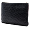 Chanel Large CC Quilted Calfskin Camellia Printed O Case Clutch Secondhand