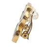 Chanel CC Gold Plated Enamel Flower Clip On Earrings Secondhand