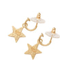 Chanel CC Gold Plated Enamel Star Push Back Earrings Secondhand