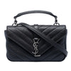 Saint Laurent Mini Chevron Sheepskin Monogram College Satchel Secondhand