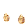 Chanel CC Gold Plated and Strass Round Clip On Earrings Secondhand
