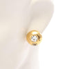 Chanel CC Gold Plated and Strass Round Clip On Earrings Secondhand