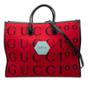 Gucci 100th Anniversary Calfskin Trimmed Felt Script Logo Shopping Tote Secondhand
