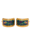 Hermès Gold Plated Enamel Cloisonne Clip On Earrings Secondhand