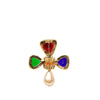 Chanel Gold Plated Multicolored Gripoix and Faux Pearl Pin Brooch Secondhand