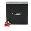 Chanel Gold Plated Enamel Faux Pearl Coco Heart and Arrow Brooch Secondhand