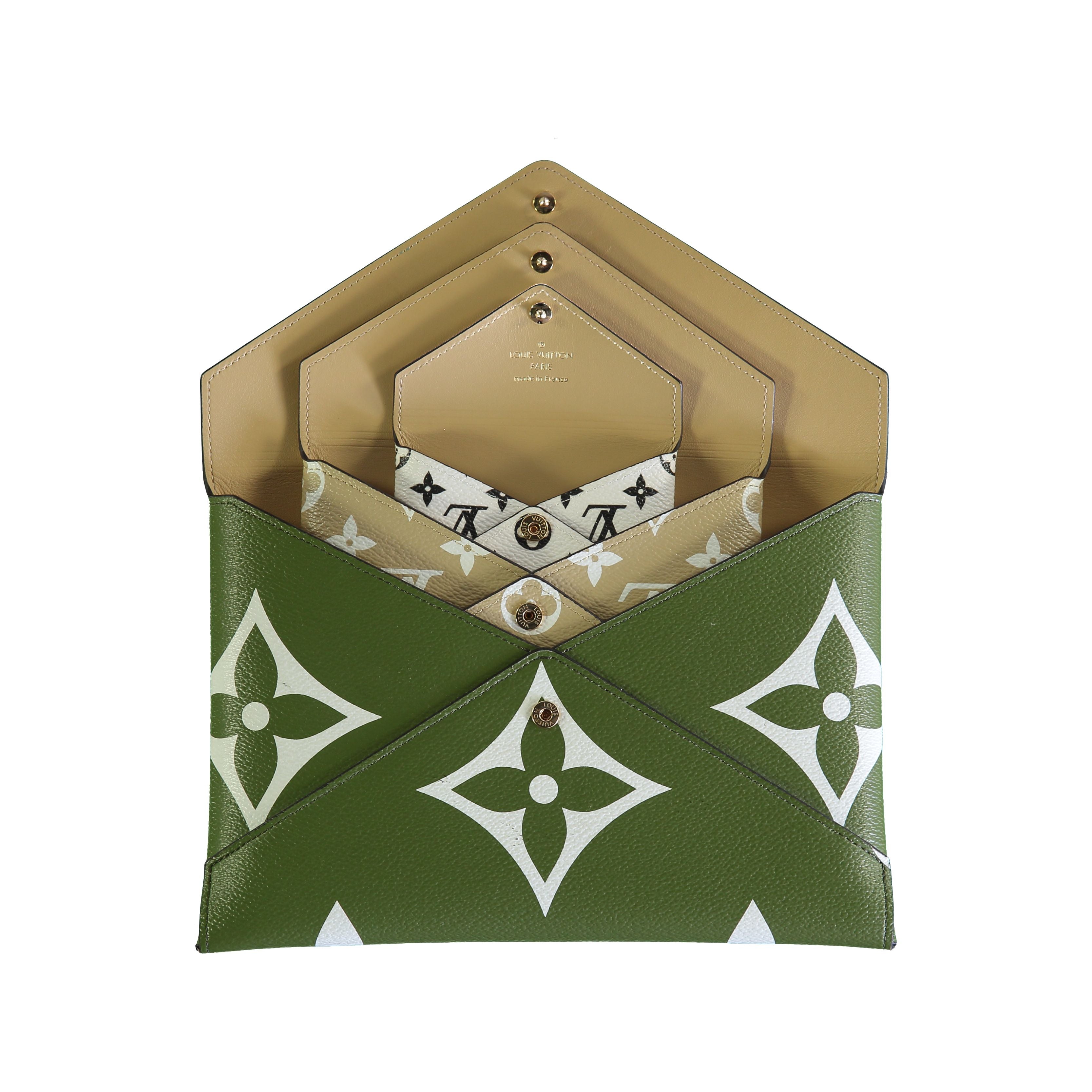 Louis Vuitton Kirigami Set of Three Envelop Clutch Green Leather