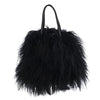 Secondhand Roberto Cavalli Black Mongolian Fur Statement Tote Bag