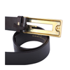 Secondhand Gucci Black Leather Belt with Gold-Tone G Buckle 