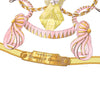 Secondhand Hermès “Frontaux Et Cocardes” Pink & Ivory Silk Carré 90 Scarf By Caty Latham