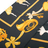 Secondhand Hermès “La Danse” Black & Gold Silk Carré 90 Scarf By Jean-Louis Clerc