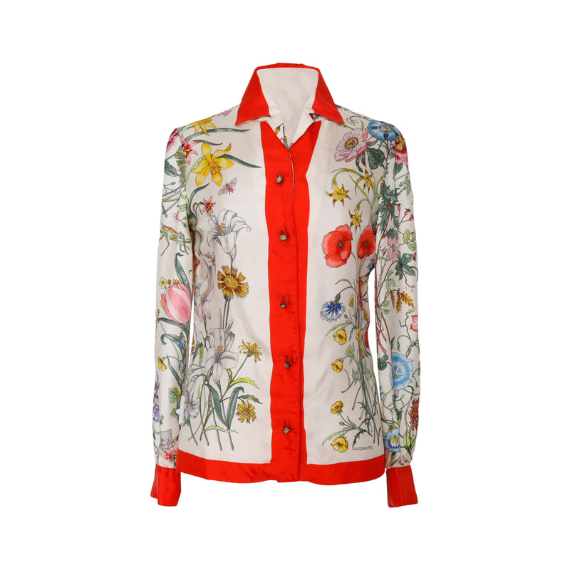 Secondhand Gucci Vintage Flora Silk Shirt