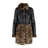 Secondhand Moschino Cheap and Chic Leather Coat with Leopard Printed Fur 