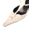 second hand Prada Fall/Winter 2000 Ivory Leather Pointed-Toe Slingback Pumps