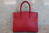 Hermes Birkin Handbag Red Courchevel with Gold Hardware