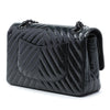 Chanel Medium Classic Chevron Patent So Black Double Flap Secondhand