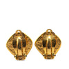 Secondhand Chanel Gold Plated CC Rhombus Clip on Earrings