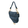 Dior Oblique Embroidered Denim Saddle Bag Secondhand