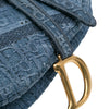 Dior Oblique Embroidered Denim Saddle Bag Secondhand
