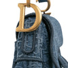 Dior Oblique Embroidered Denim Saddle Bag Secondhand